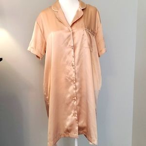 Morgan Taylor Intimates Gold Buttoned Robe Nightshirt